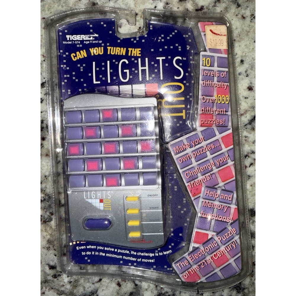 Vintage 1995 Tiger Electronics LIGHTS OUT Handheld Game NEW SEALED Model 7-574